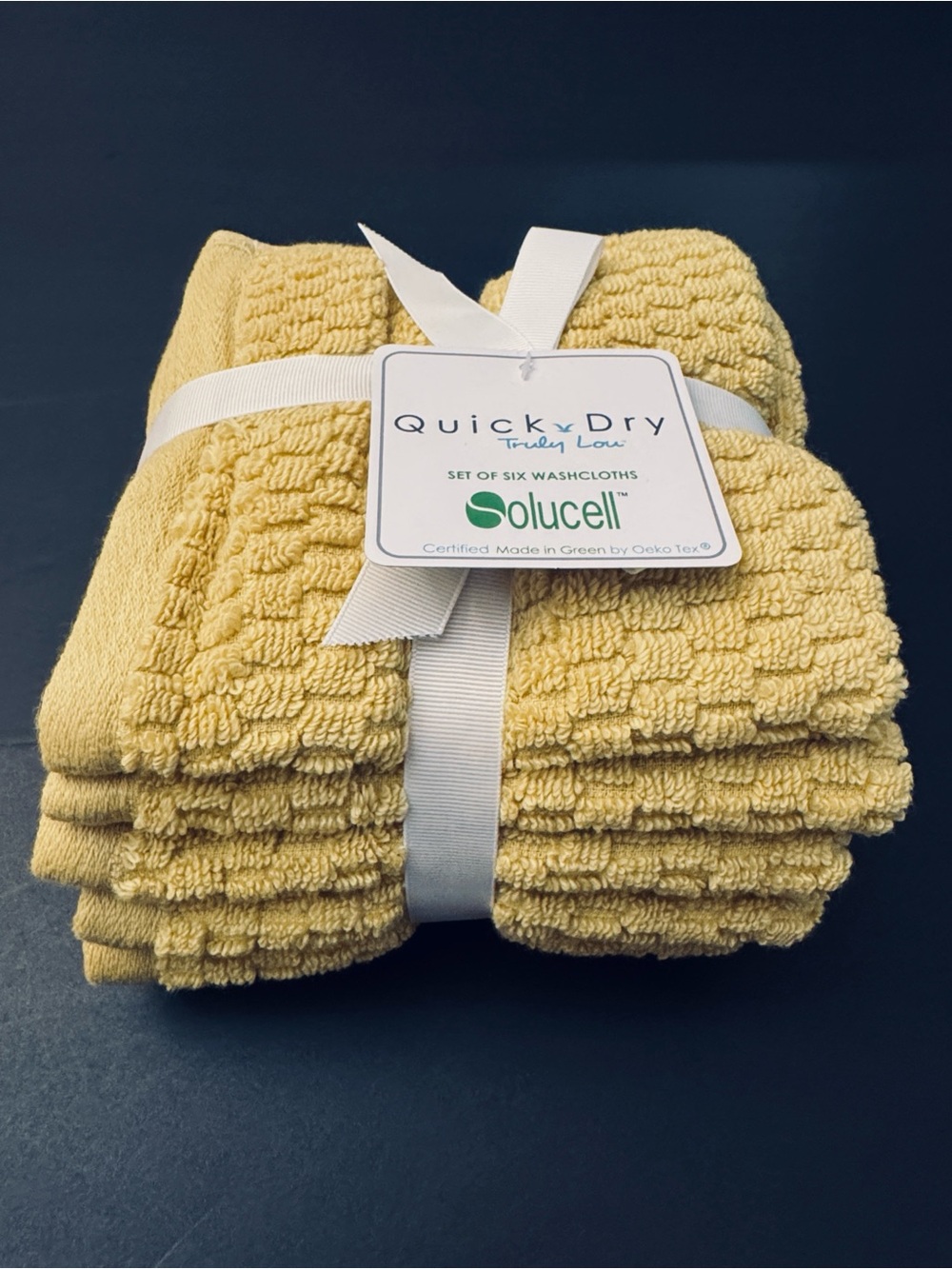 10pc TRULY LOU 100% Cotton Quick Dry Bath Towel Set - Misted Yellow - Picture 6 of 6